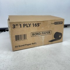 Bulk Bond Paper Rolls, 3 Inch 1 Ply 165, Pack Of 50, New Good Quality Bond Paper
