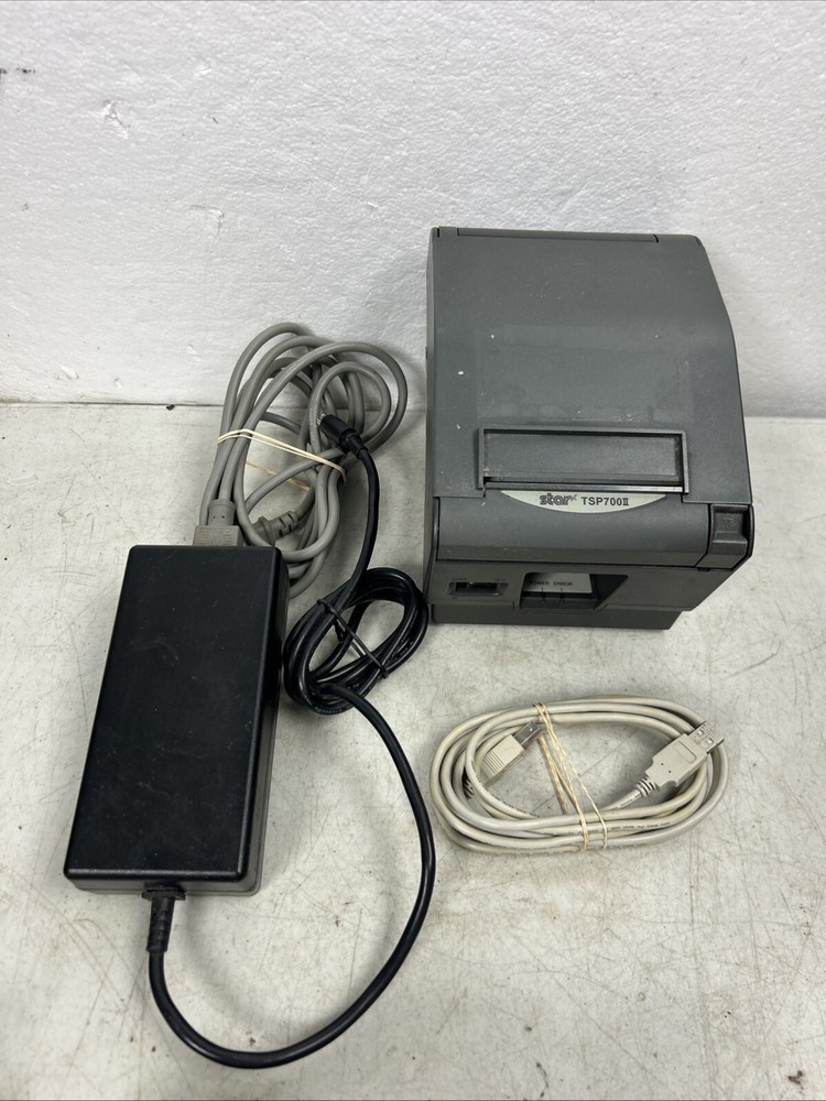 Star TSP700II (TSP743IIU) Pos Thermal Receipt Printer Power Supply & USB Cable