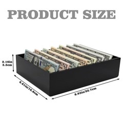 Money Organizer for Cash, 8 Compartment Black Acrylic Money Holder, Cash Tray…