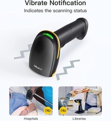 Barcode Scanner 1D Wireless, Screen Scanning, with Smart Base