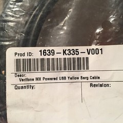 VeriFone MX Powered USB Yellow Berg 1639-K335-V001 (5 -Meter) ~ NEW