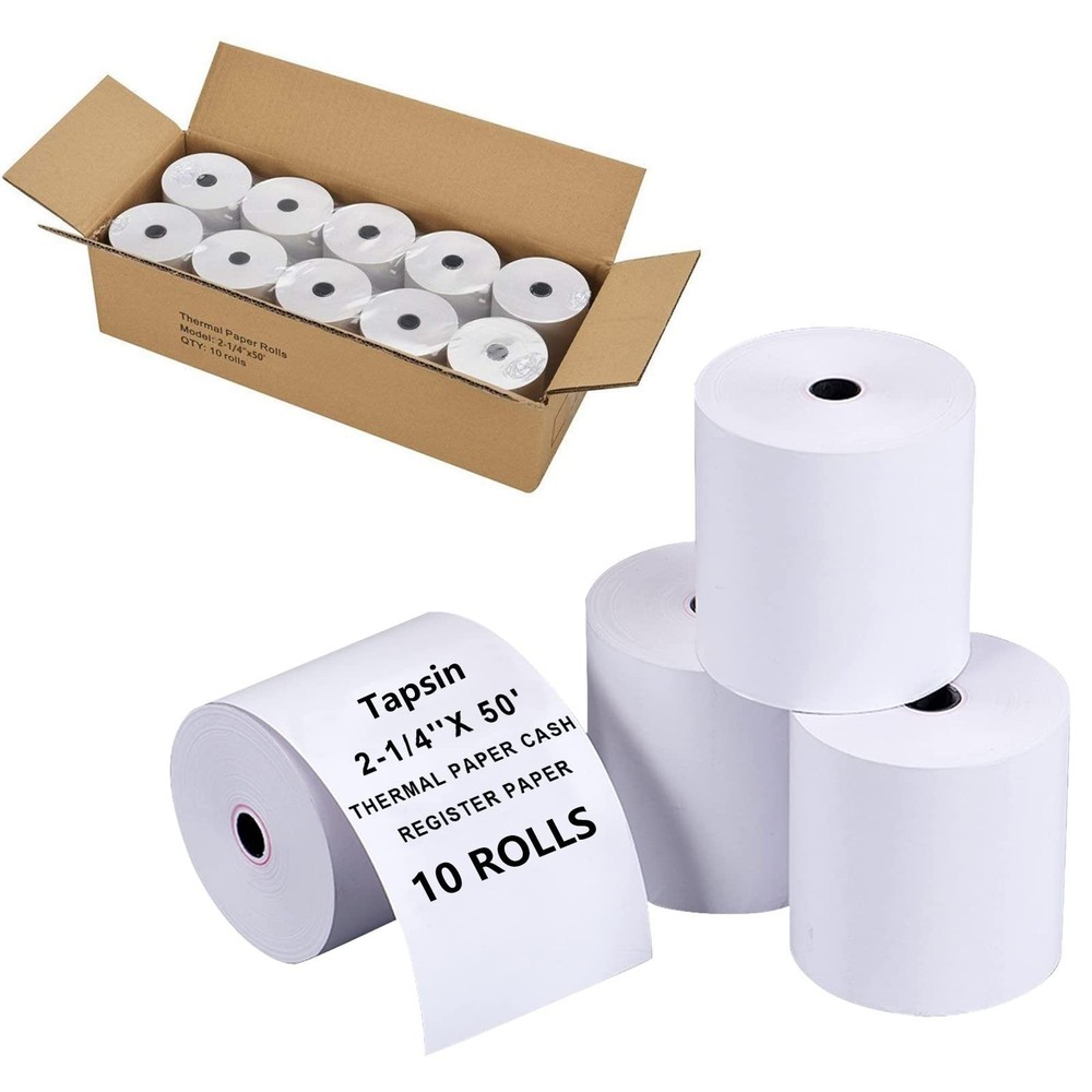 2-1/4” x 50′ (10 Rolls) Thermal Receipt Paper, Fits 58mm Thermal POS Printer…