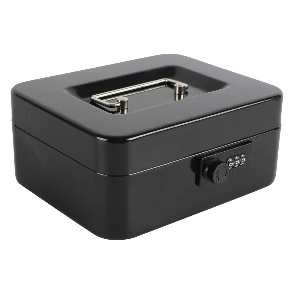 xydled Steel Cash Box Safe with Combination Lock,Money Safe Box with Removable C
