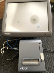 Micros Workstation 5A POS Touchscreen Terminal/STAND 400814-101C & Epson TM-T88V