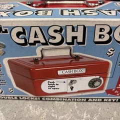 Steel Cash Box with Double Locks Combination & Key New