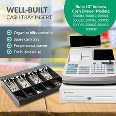Volcora Cash Drawer Insert Black 4 Bill 5 Coin Tray Durable Organize Money