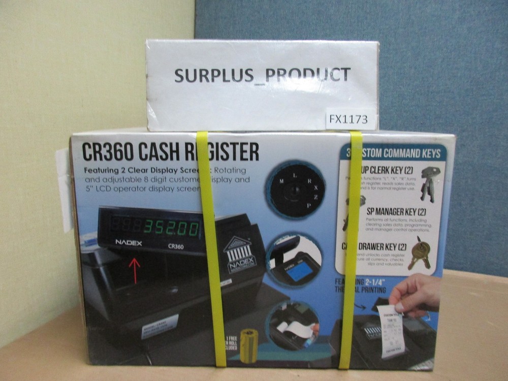 NADEX COINS THERMAL-PRINT ELECTRONIC CASH REGISTER, BLACK, NWHNXTE1376-NEW BOX