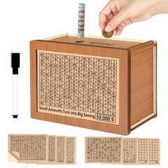 Cash Vault Wooden Savings Box Wooden Cash Saver Money Saving Box With Countdown