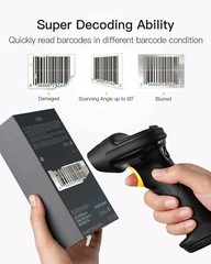 Inateck Wireless Barcode Scanner Reader 2.4GHz+USB Auto Induction w Free Stand