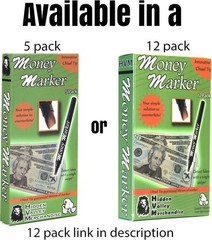 Money Marker (5 Counterfeit Pens) – 5 Count (Pack of 1), Black