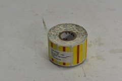 Zebra Direct Thermal Opaque Paper Labels 1.25″ x .625″ Yellow Red Stripe 600 Ct