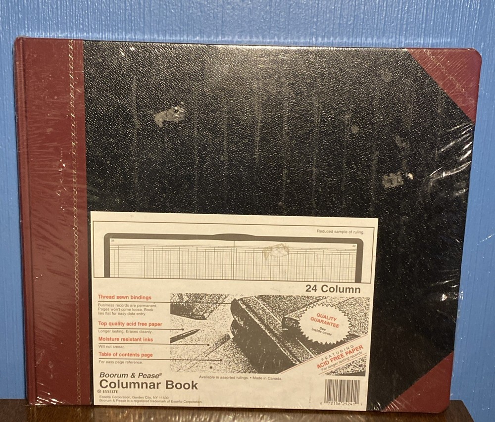 Boorum & Pease 25 Series Columnar Book, 24 Column 150 Page – 25-150-24 (NEW NOS)