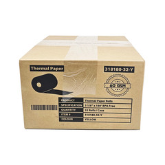 Yellow Thermal Paper 3 1/8 x 180 32 Rolls BPA Free for Clover Star Epson POS 80m