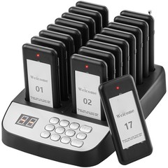 Uimoso Restaurant Wireless Paging System with 16 Guest Call Coasters