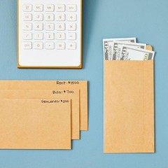 100 Pack Brown #7 Small Money Envelopes for Cash, 3.5 X 6.5 Inch Budgeting, Bank