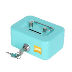 Mini Cash Box Metal Piggy Bank Cash Box with Lock and Keys for Casino