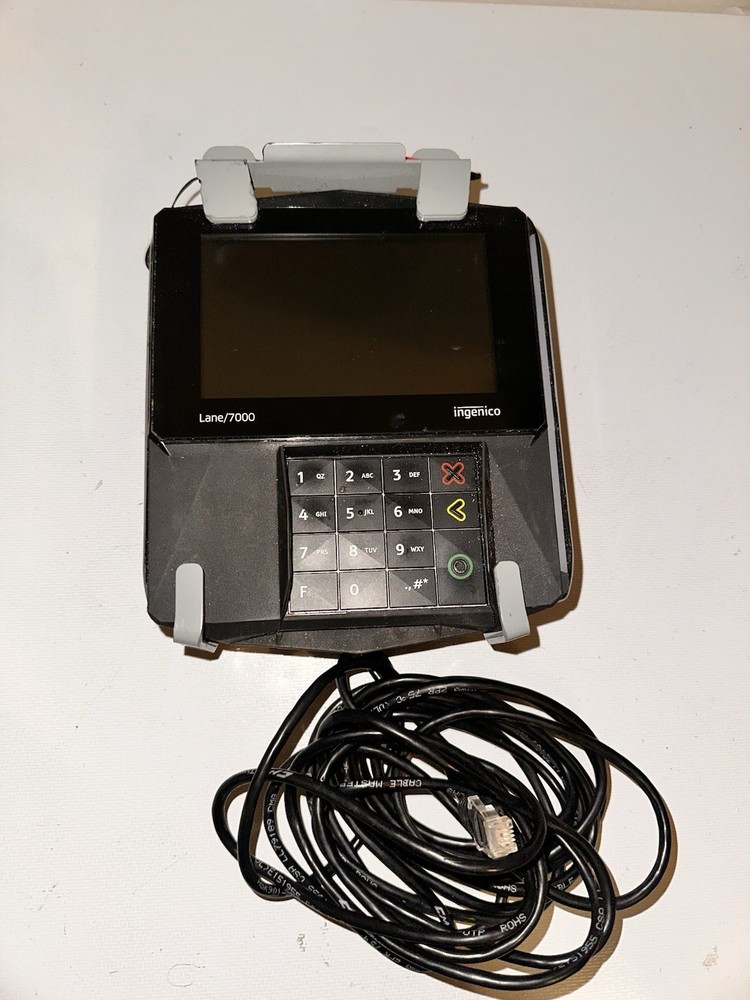 INGENICO LANE 7000 PRG30312951R CREDIT CARD TERMINAL With Base Holder Untested