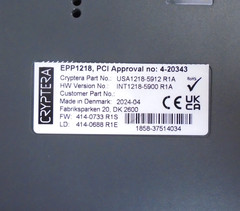 Cryptera EPP1218 Key Pad / Pin Pad | USA1218-5912 R1A | INT1218-5900 R1A | (TB)