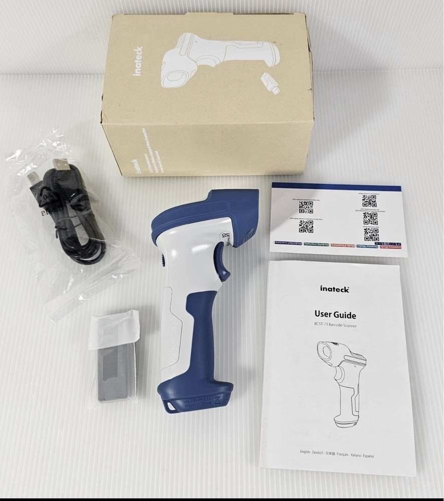 NEW Inateck 2D Wireless Barcode Scanner 2.4Ghz GS1 Reader Gun Bluetooth