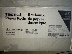 Staples Thermal Cash Register/POS Rolls, 3 1/8″ x 273′, 50/Carton