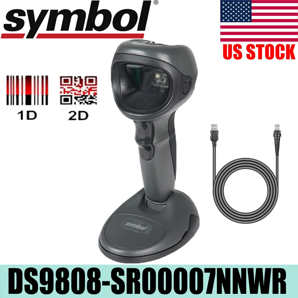 Zebra Symbol DS9808-SR00007NNWR 2D/1D/QR Code Barcode Scanner w/ USB Cable USA