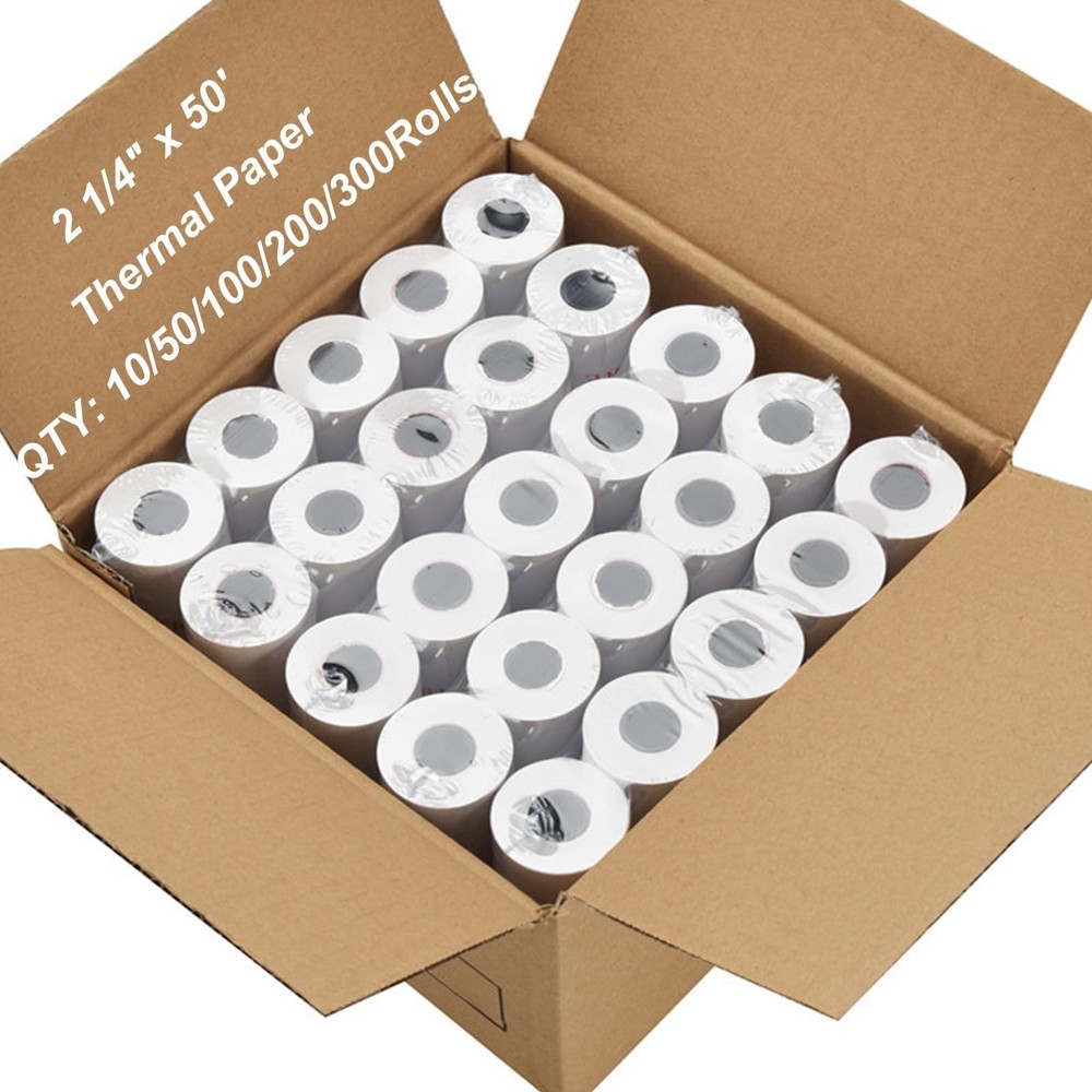 2 1/4 x 50 Thermal Paper Receipt Rolls Credit Card Terminals 50 Rolls Set