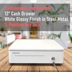 ASSUR 13″ White POS Cash Register Drawer 4 Bill 5 Coin Canadian Tray