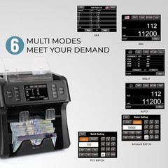 VS-35 Mixed Denomination Money Counter Machine,With Reject Pocket,Support USD/EU