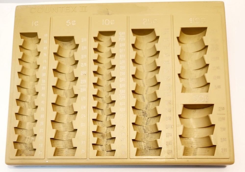 Countex II Coin Tray By MMF Industries Bank Coin Sorter Counting Tray Vintage
