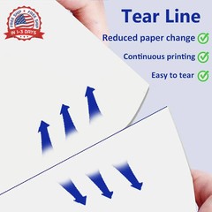 100 Sheets US Letter Size Thermal Paper, 8.5 x 11 Inch Thermal Printer Paper for
