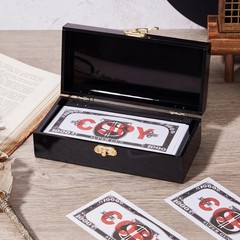 Beeveer 2 Pcs Acrylic Lockable Cash Box Cash Organizer Money Holder Single Row C