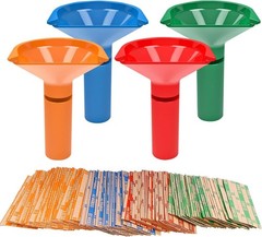 Tubos para almacenar y clasificar monedas (4 tubos con código de color)