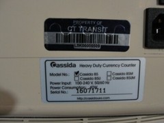 Cassida 85 Heavy Duty Currency Counter Bank-notes Coupons Deposit-slips Tickets