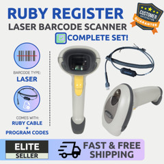 ✅Ruby Cash Register Barcode Scanner Kit: Symbol LS4208, Cable CBA-R28-C09ZAR!🔥⭐