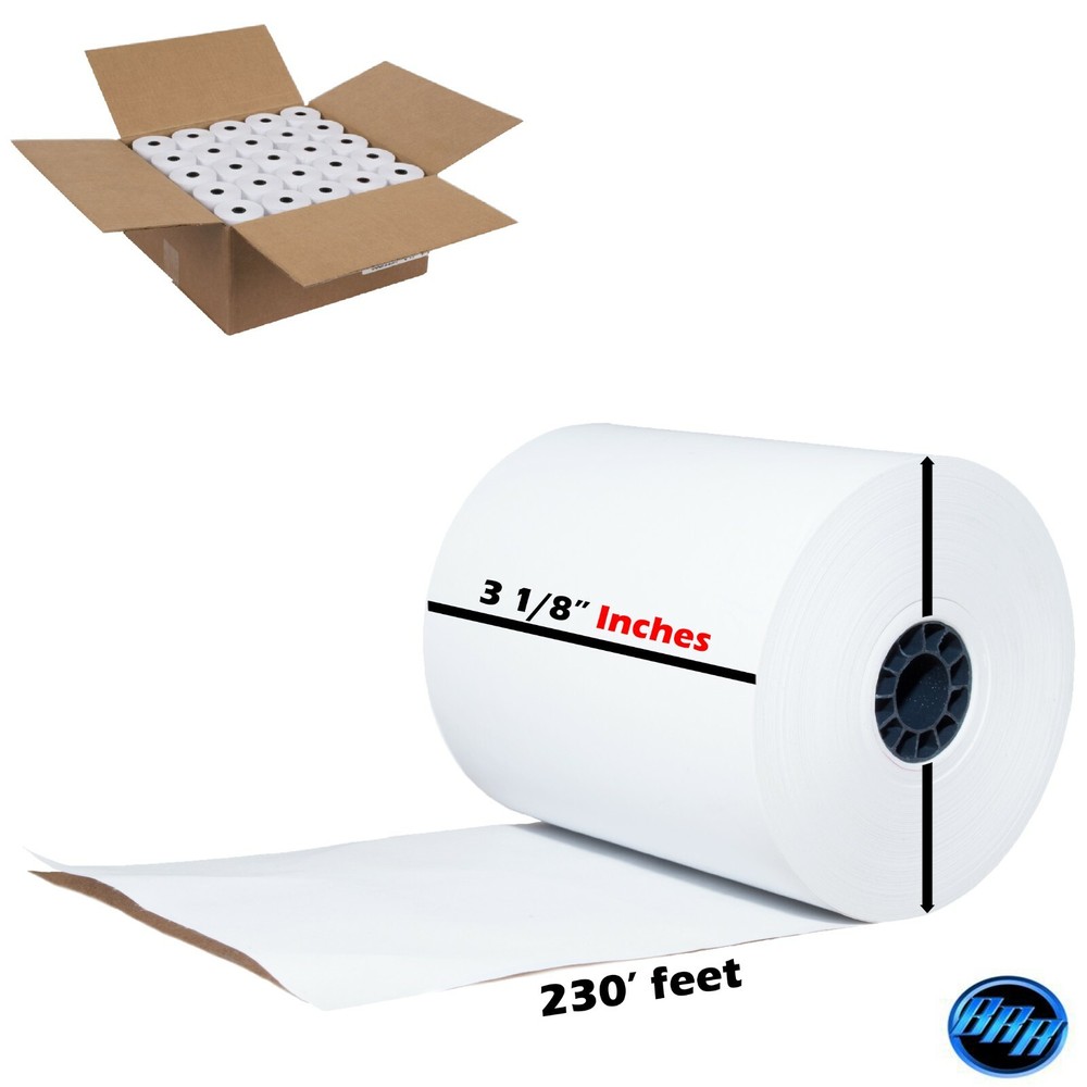 2 cases- 50 Rolls POS Receipt thermal Paper star epson IBM 3 1/8″ 80mm x 230′ FT