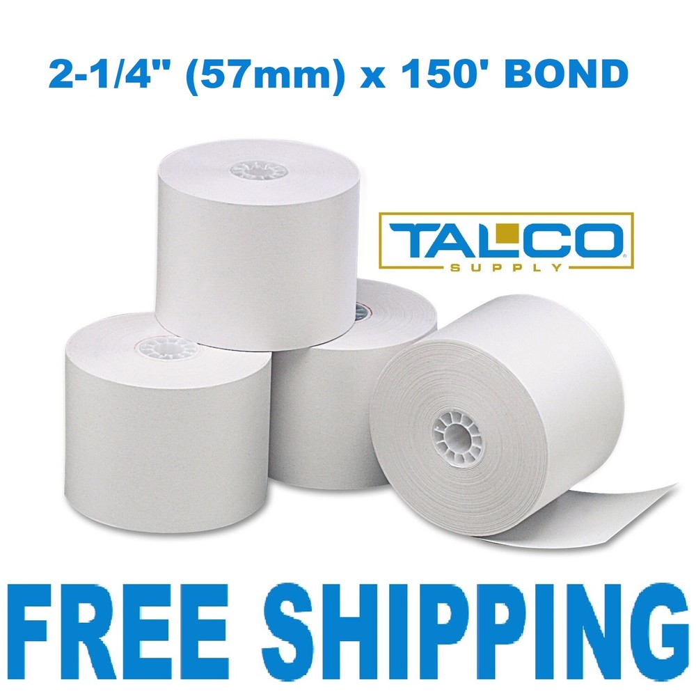 (18) 2-1/4″ x 150′ BOND CALCULATOR PAPER ROLLS [FREE SHIPPING]
