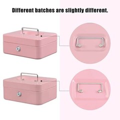 Cash Box with Money Tray and Key Lock for Supermarket School Lockers, Medium