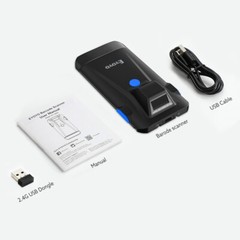 2D Wireless Bluetooth Barcode Scanner, Phone Back Clip for iPhone,Android, iOS
