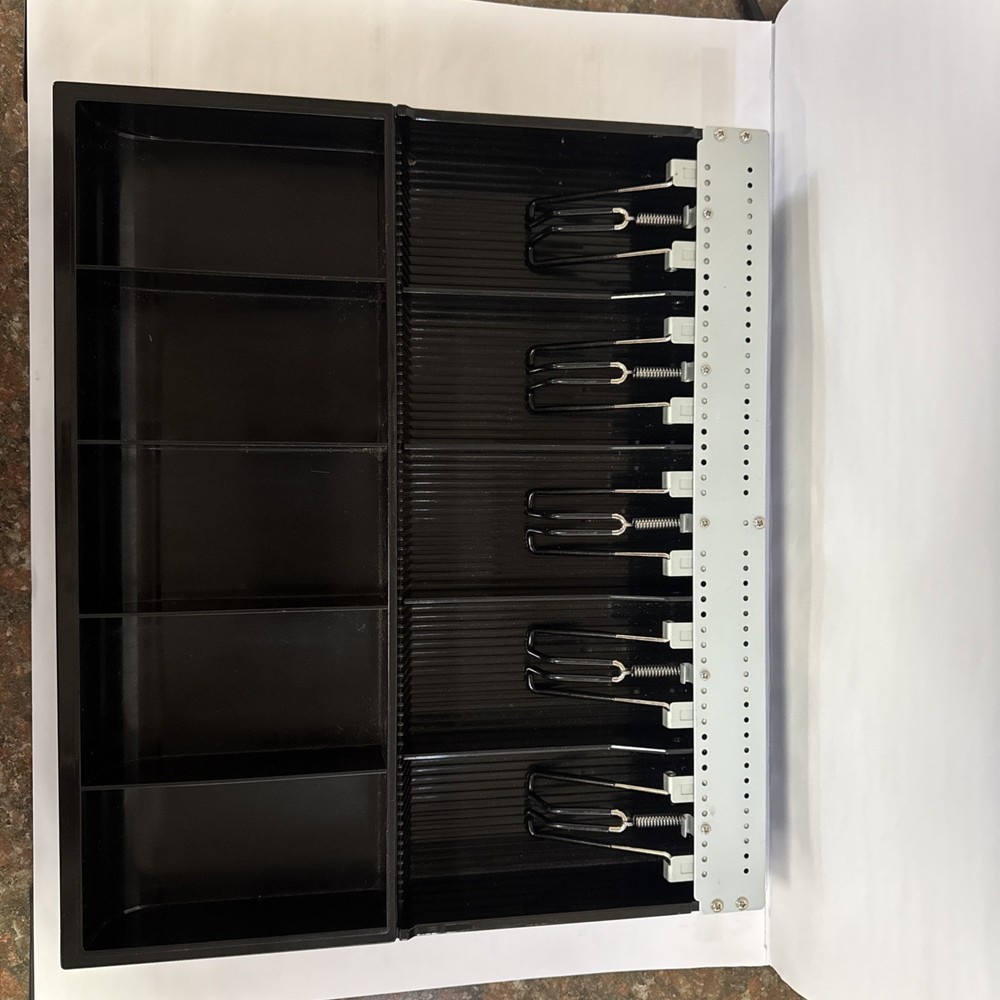 Cash Register Drawer Insert Tray 5 Bill 5 Coin Organizer w/ Metal Springs Black