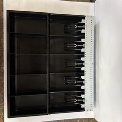 Cash Register Drawer Insert Tray 5 Bill 5 Coin Organizer w/ Metal Springs Black