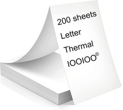 Thermal Printer Paper 8.5×11 Inch 200 Sheets BPA Free Quick Dry Eco-Friendly