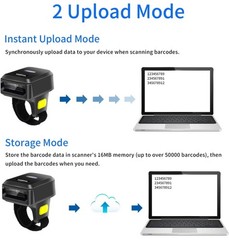 SYMCODE 1D Wireless Bluetooth Ring Barcode Scanner Reader for Mac OS Android iOS