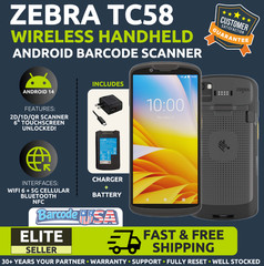 ✅Zebra TC58 Handheld, Android 14, 2D/1D/QR Barcode Scanner (SE55 or SE4720)!🔥⭐