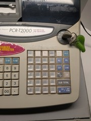 Casio PCR-T2000 Cash Register Thermal Print – Missing Drawer Key UNTESTED