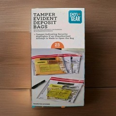Tamper Evident Deposit Bags New Sealed Pen & Gear 25 Count A Box