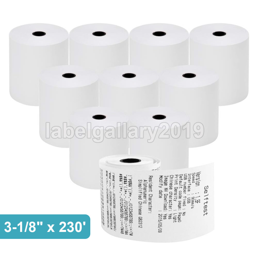 3-1/8″ x 230′ Thermal Paper Receipt Rolls White POS Cash Register Tape 10 Rolls