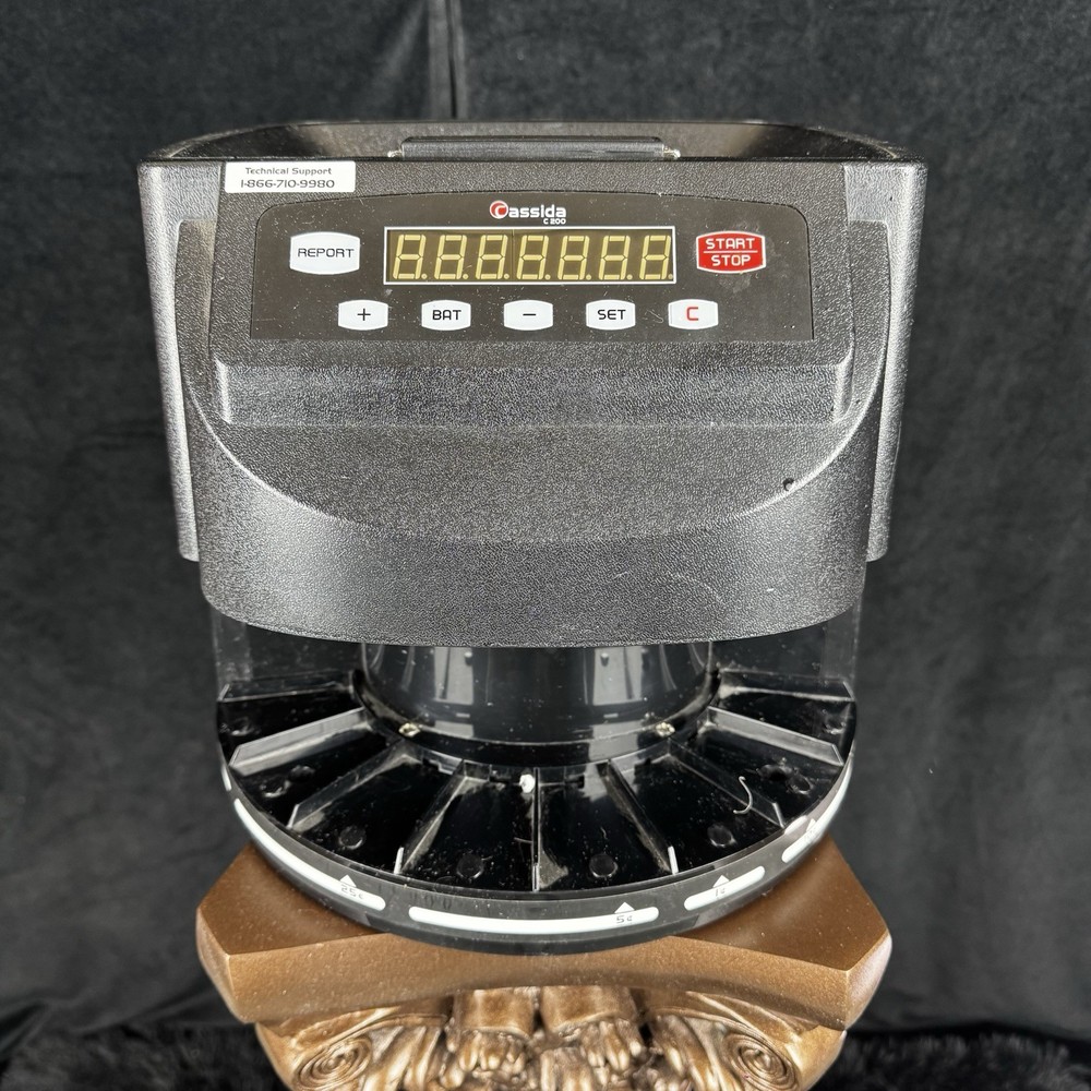 Cassida C200 Coin Counter Sorter Professional Digital Machine MISSING BINS Wrkng