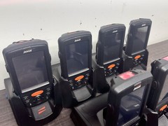 Lot Of 10 Janam XM66 Mobile Computers w/ CRD-P4 4-Slot Chargers – P21