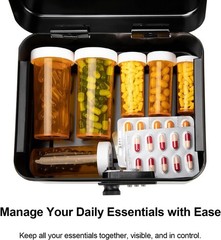 Cash Box with Money Tray and Combination Lock – Secure Medication Lock Box fo…