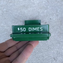 7 MMF Green Colored Plastic Storage Bank Trays Coin Counter $50 Dimes